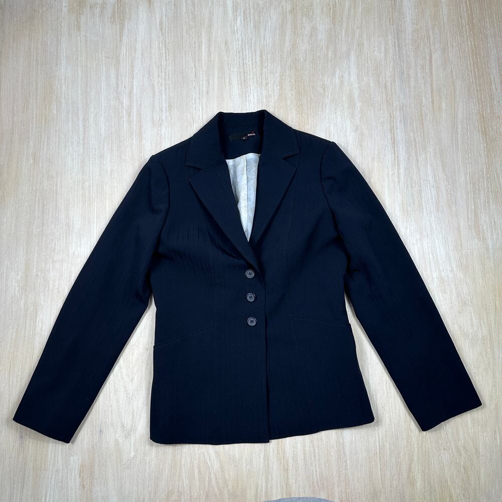Dalia Navy Classic Office Structured Career Workwear 3 Button Blazer Jacket 6